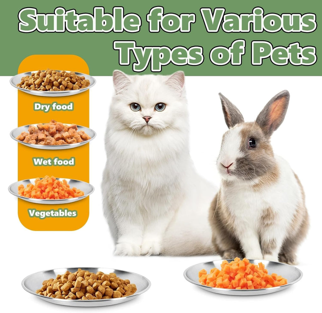 Petdream 8-Pack Stainless Steel Cat Food Bowls, Whisker-Friendly Plates