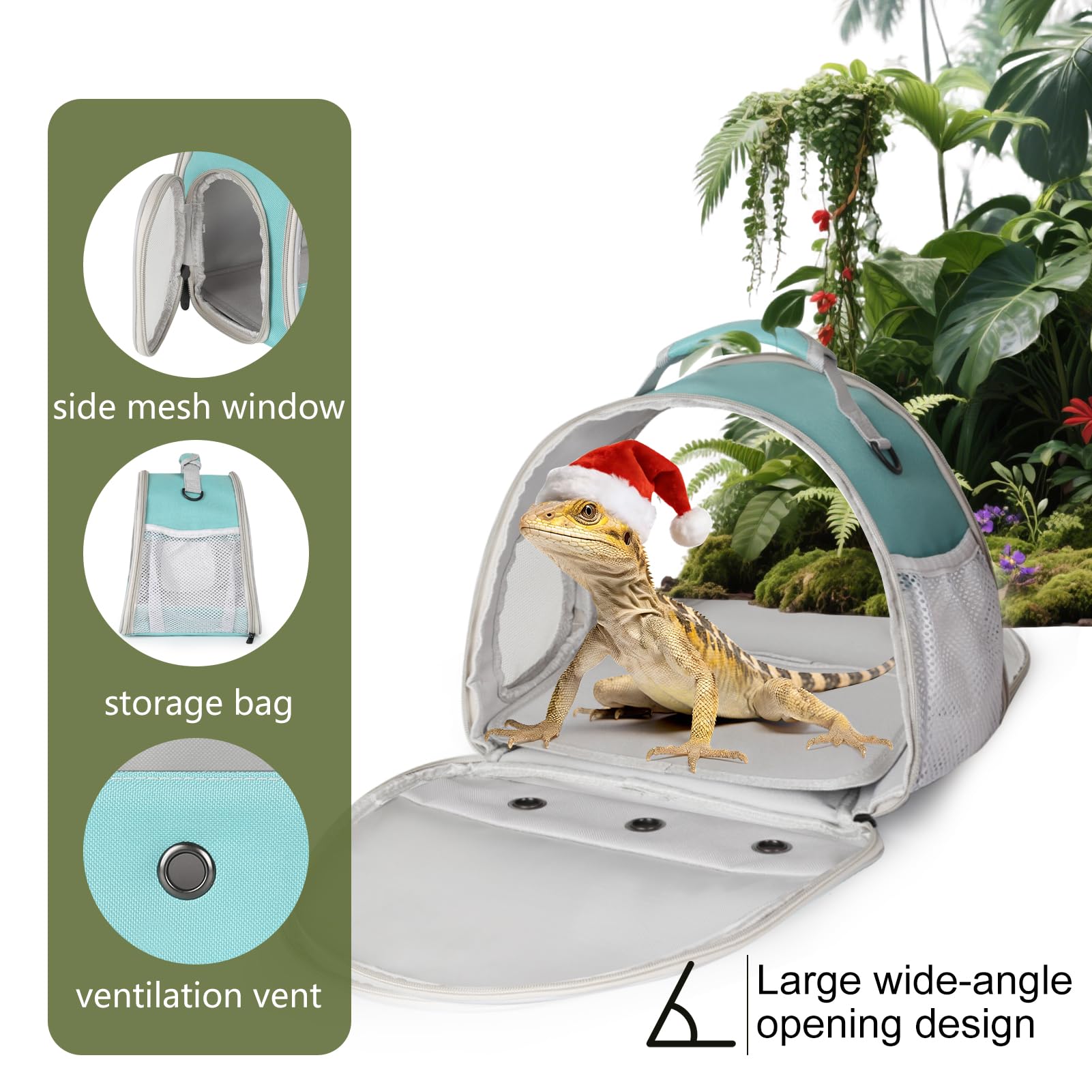 Guinea Pig Carrier,Guinea Pig Carrier for 2,Ventilation Carrier for Bearded Dragon,Reptile Travel Carrier for Lizards Sugar Glider Hedgehog Rat Parrot Birds,Airline Approved Green
