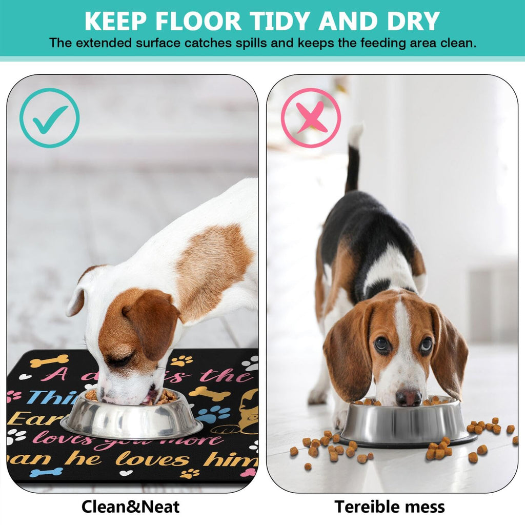 Pet Feeding Mat for Floors Waterproof Dog Mat for Food and Water Absorbent Quick Dry Non Slip mat for Cat Bowls