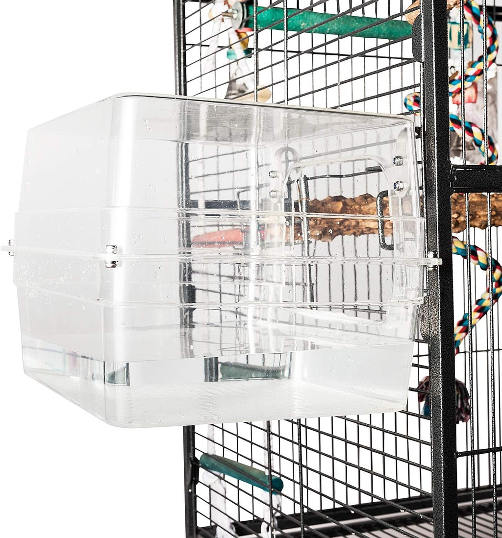 Colorday Large Bird Bath for Cage, Parrot Bath for Parakeet, African Grey,, Conure, Cockatiel(13X11X8 inch)