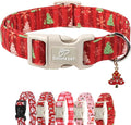 Christmas Dog Collar - Cute Red Christmas Tree Festive Puppy Collar with Safety Buckle, Soft Adjustable Holiday Dog Collars for Small Medium Large Dogs M