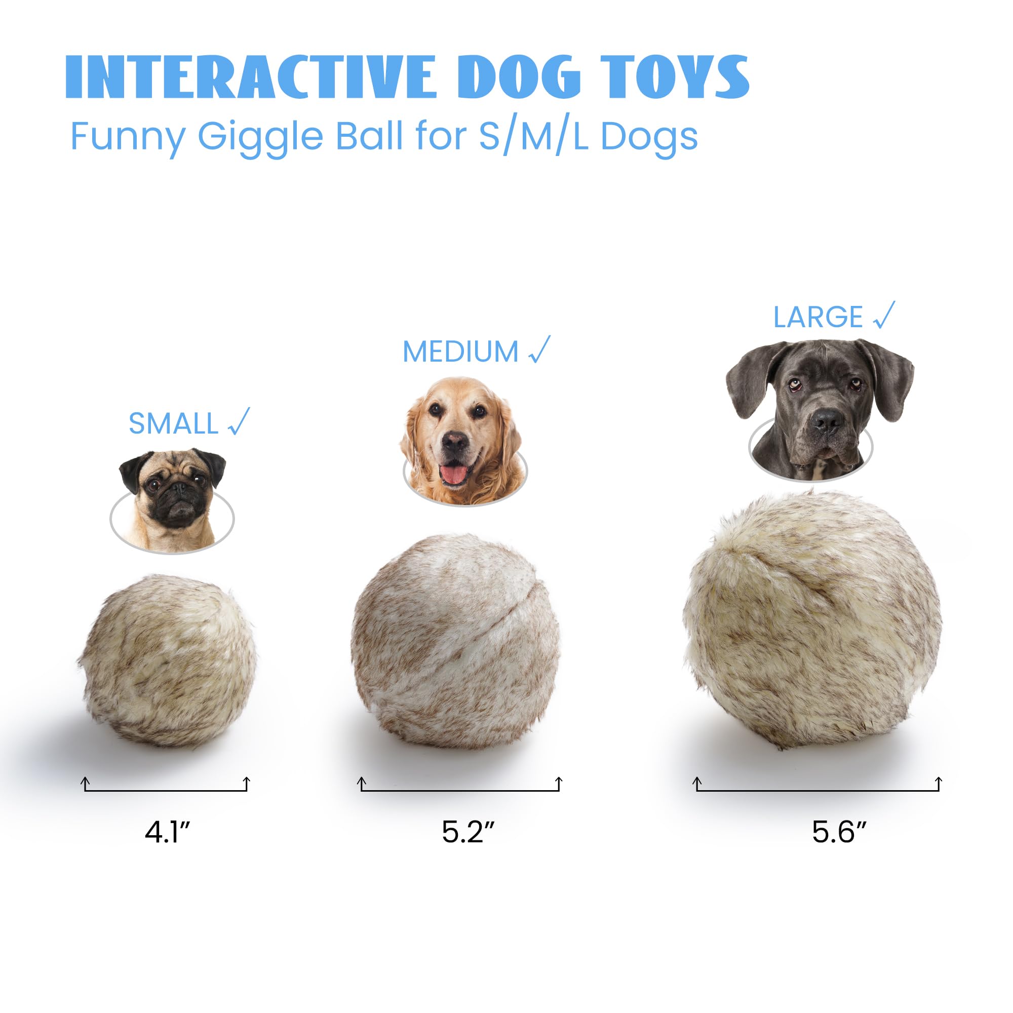 Nocciola Wobble Giggle Ball for Dogs, Interactive Dog Toys for Boredom, Squeaky Ball Dog Toys to Keep Them Busy, Pet Toys for Small Medium Large Dogs, Fun Giggle Sounds When Rolled or Shaken (S)