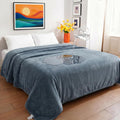 Sunheir Waterproof Blanket for Bed, Reversible Soft Flannel Twin Bed Blanket 60" x 80", Leakproof Throw Spill-Proof Dog Pet Blanket for Couch Cover, Furniture, Camping, Travel, Grey