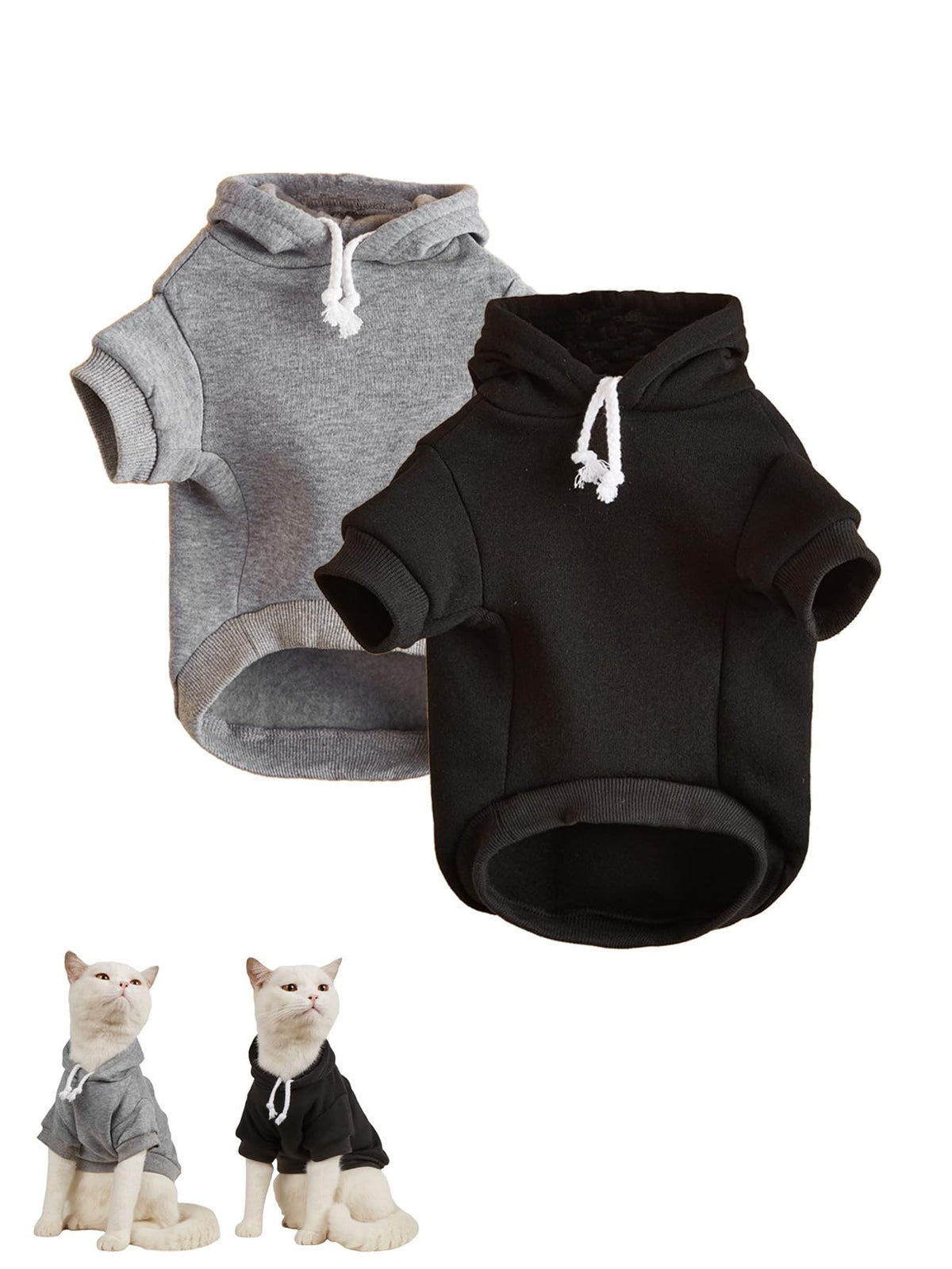 QWINEE Basic Dog Hoodie Sweatshirt Puppy Sweater Warm Cat Costumes Pet Clothes for Chihuahua Puppy Kitten Small Medium Dogs Yellow X-Small