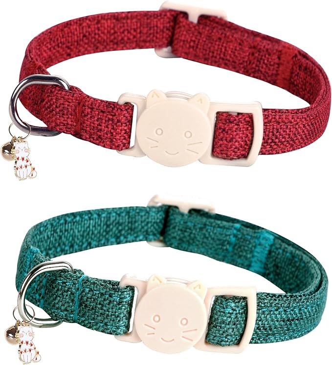 Bobo Rainbow Trefoil Print Cat Collar(2-Pack) Breakaway for Boy Girl Cats