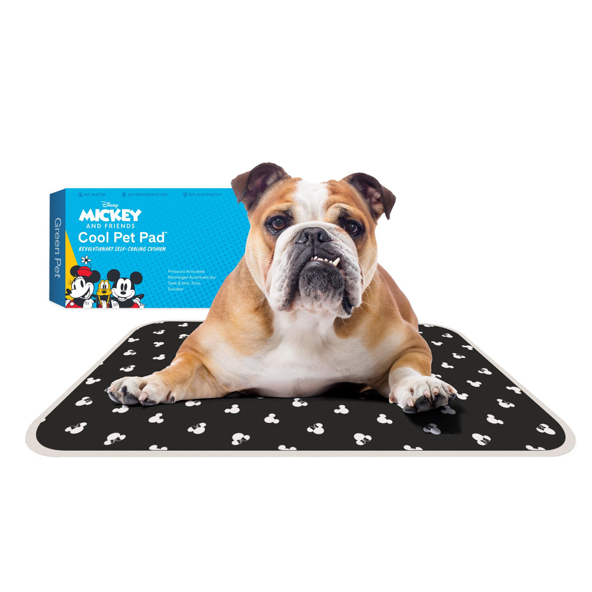 The Green Pet Shop Cool Pet Pad - Medium, Blue - Self-Cooling, Pressure Activated Mat for Dogs & Cats from 21-45 lbs - Non-Toxic Gel, No Water Needed