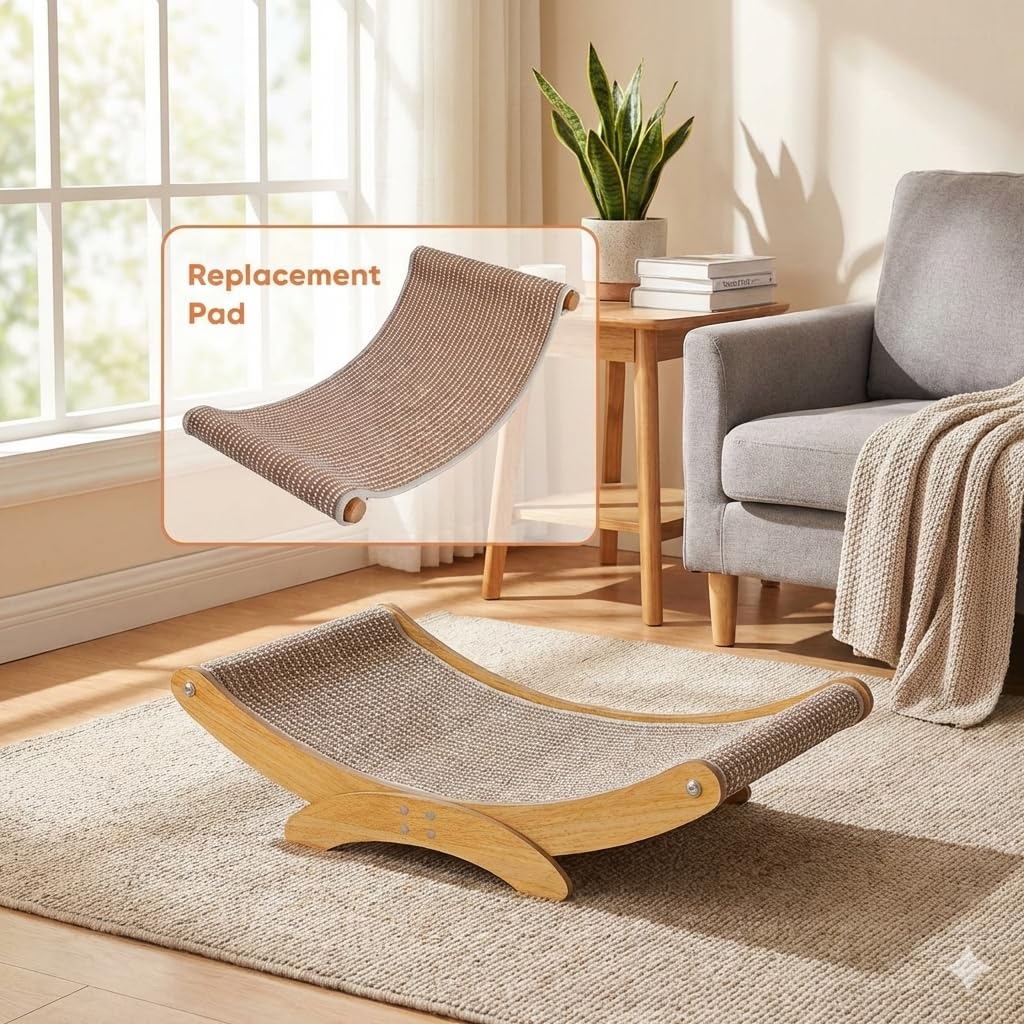 AROPEME Cat Scratcher Bed Large Replaceable Mats