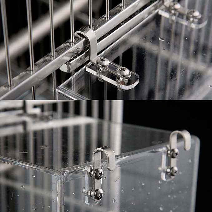 Hanging Bird Bath Cube Bird Bathtub Bath Shower Box Bowl Cage Accessory for Small Bird Canary Budgerigar Parrots Crested Myna Cockatiel