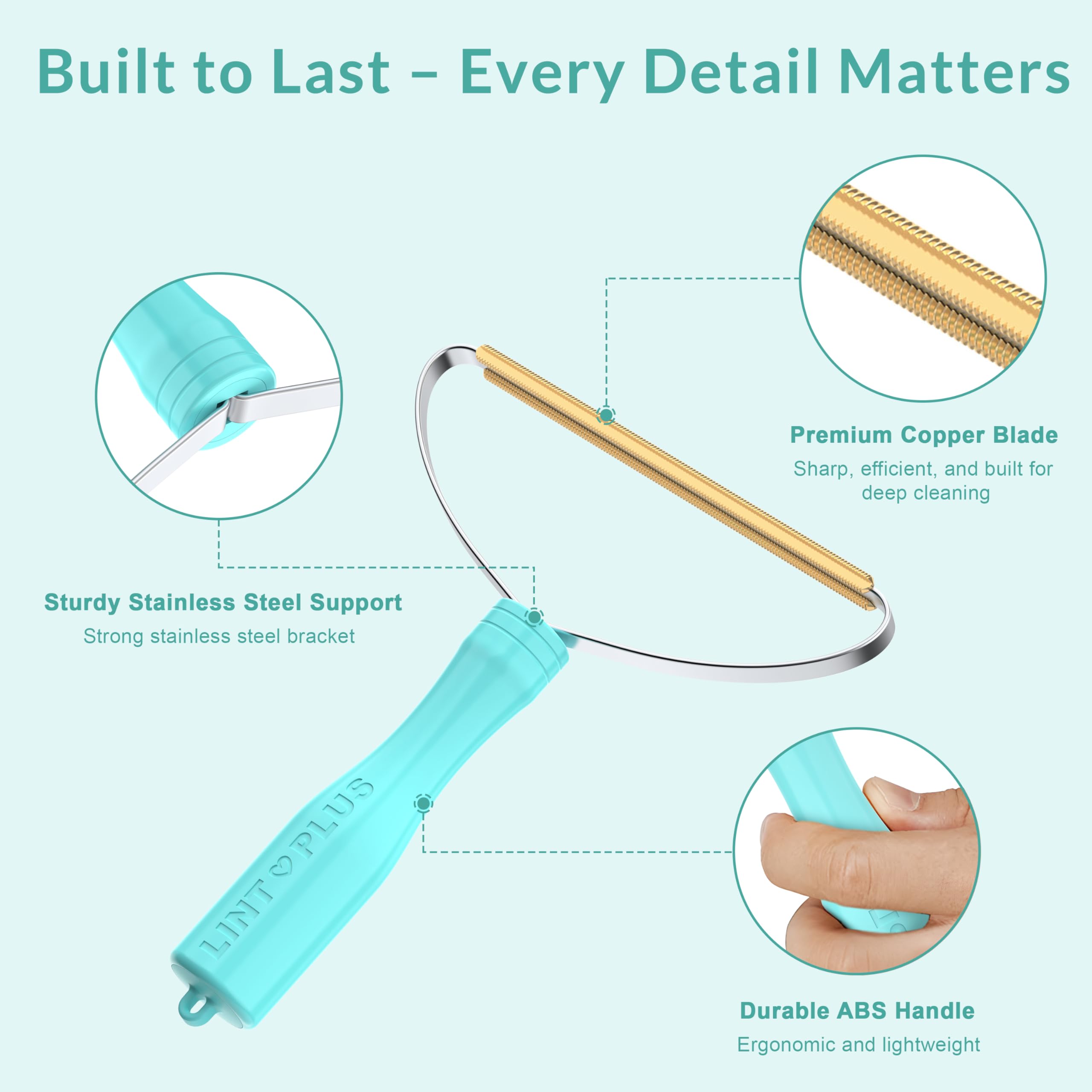 Deep Cleaner Pro Pet Hair Remover-Special Cat Hair Remover Multi Fabric Edge and Carpet Rake Scraper by LINTPLUS-Dog Hair Remover for Rugs,Couch & Pet Towers-Easy to Every Hair!