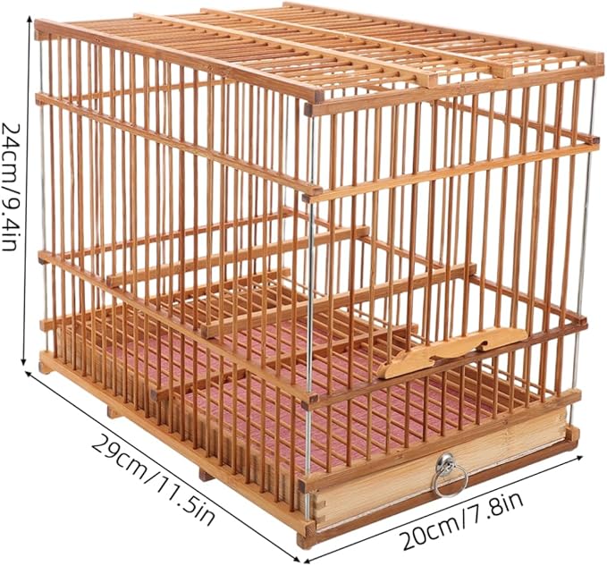 Hemoton Portable Lightweight Bamboo Bird Cage for Small Parrots Eco-Friendly Handwoven Bird Carrier with Unique Design for Travel and Outdoor Use