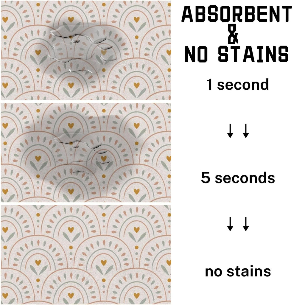 Absorbent Pet Dog Bowl Mat for Food and Water, Pet Cat Food Feeding Mat with Non Slip Rubber Backing, Dog Food Mats for Floors Waterproof, 16"x24"