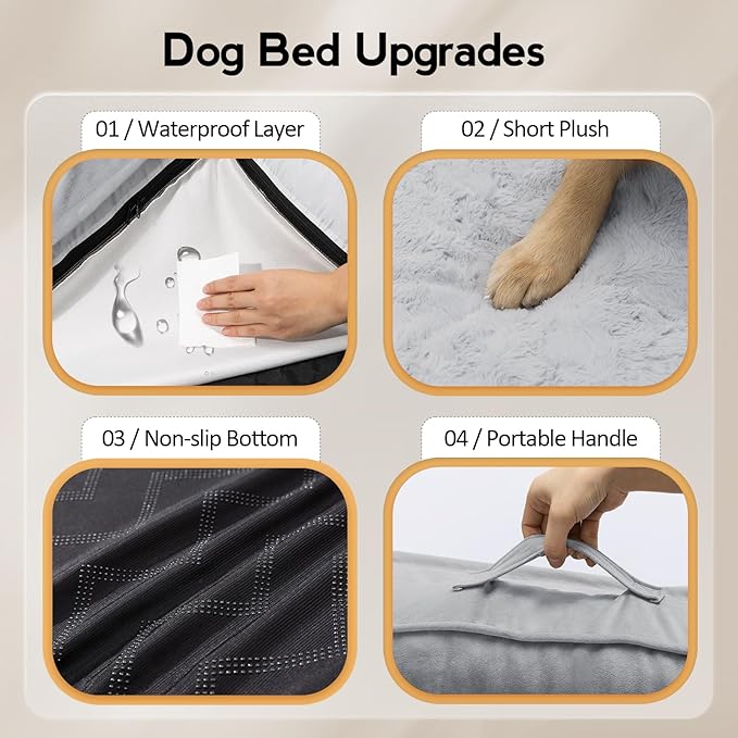 MEKIY Jumbo Orthopedic Waterproof Dog Bed with Sides for Extra Large Dogs