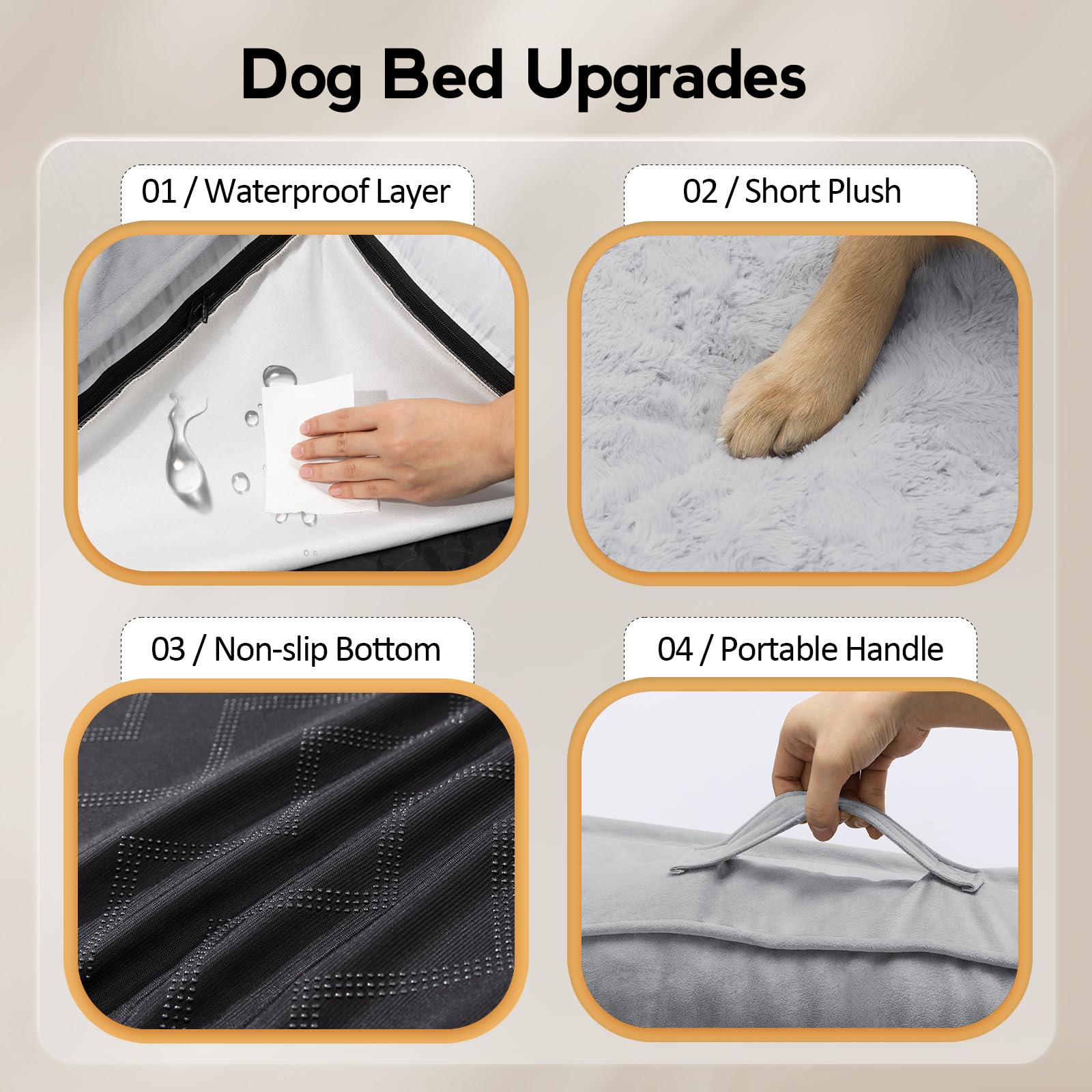 MEKIY Jumbo Orthopedic Waterproof Dog Bed with Sides for Extra Large Dogs