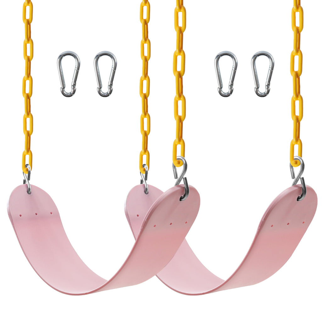 Sunnyglade 2PCS Swings Seats Heavy Duty 66" Chain Support 250lb Pastel Pink