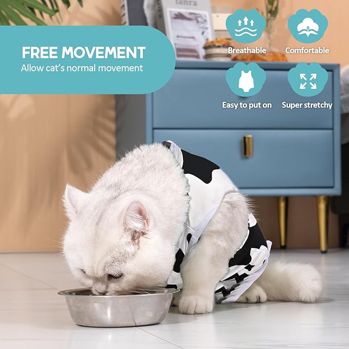 Avont Cat Recovery Suit - Kitten Onesie for Cats After Surgery
