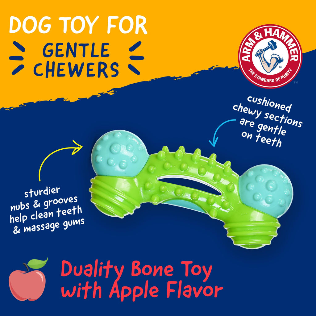Arm & Hammer Nubbies Duality Bone Dental Dog Chew Toy, Apple Flavor, 24-Pk
