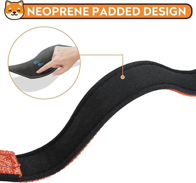 PWOD Reflective Dog Collar, Adjustable Soft Neoprene Padded Nylon Pet Collars with Buckle for Extra Large Dogs, Orange,XL