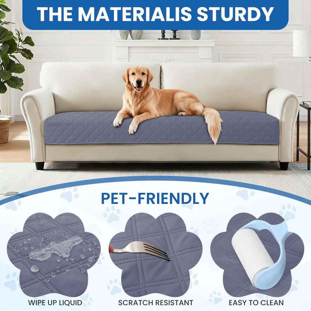 CYCMACO Waterproof Dog Bed Cover, Non-Slip Dog Blanket for Couch, Couch Covers for Dogs Washable, Pet Blanket for Furniture, Pet Bed Mat for Sofa, Car, Pet Supplies (82x102 Inch, Grey Blue)
