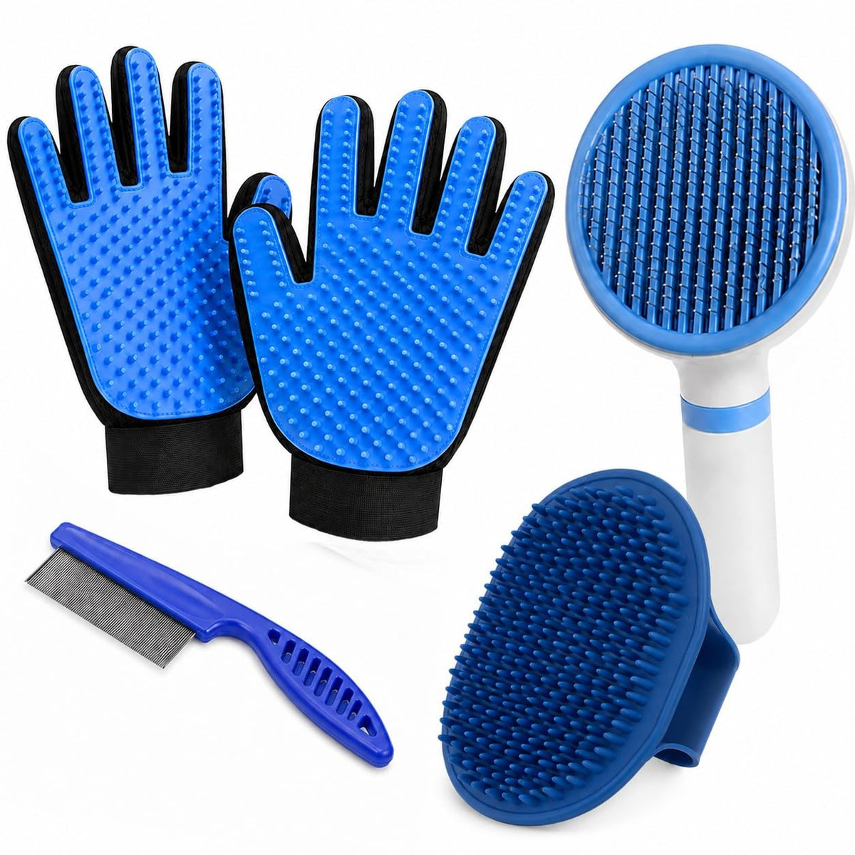 NVNAN 5-in-1 Pet Grooming Kit with Deshedding Rake