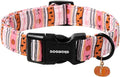 DOGWONG Fall Dog Collar- Pink Halloween Dog Collars Adjustable Classic Halloween Dog Collar for Small Medium Large Dogs M