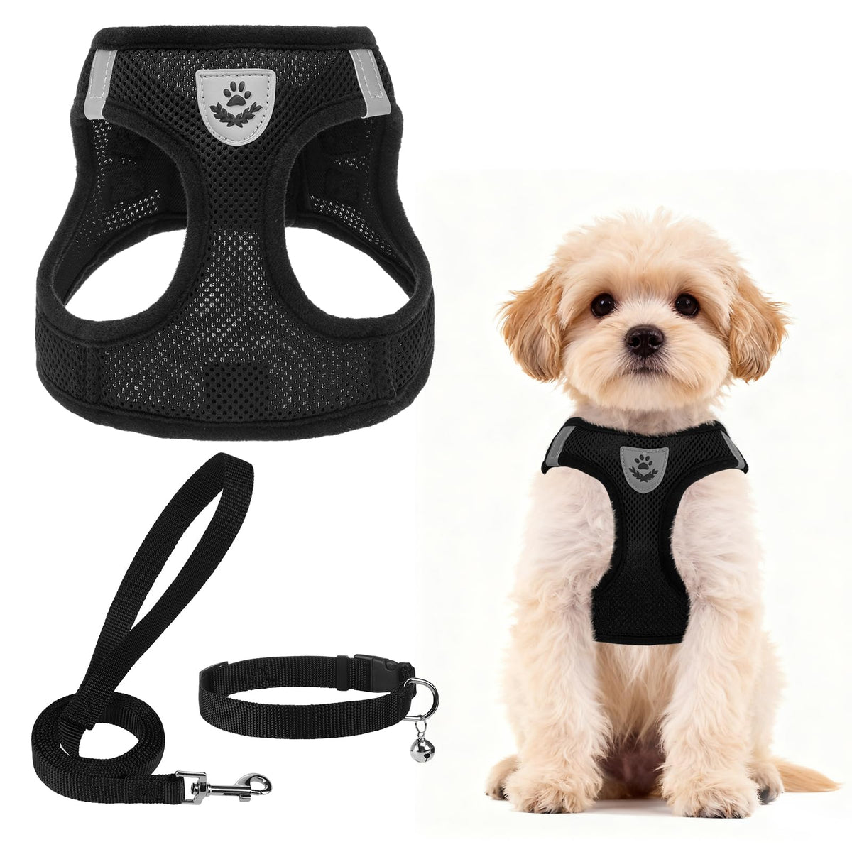 PUPTECK Dog Harness, Collar and Leash Set No Pull for Small Medium Sized