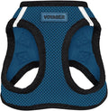 Best Pet Supplies - All Weather Mesh / Plush, Reflective, No Pull Harness for Small, Medium Dogs, Cats - Secure with Hook & Loop Fastener, Buckle, Double D-Rings - Blue/Black Trim, L