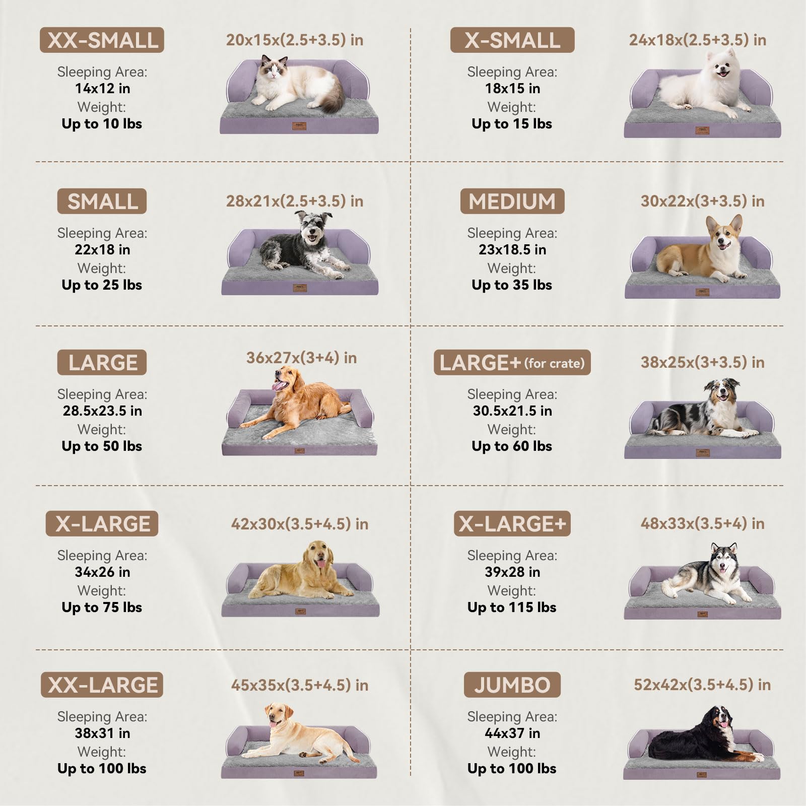 MEKIY Orthopedic Waterproof Dog Bed with Bolster for Extra Large Size Dogs