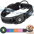 OKVSKO Airtag Dog Collar with Waterproof Air Tag Holder, Luminous Reflective, Soft Padded, Adjustable Nylon Pet Collar for Small Medium Large Heavy Duty Dogs,Black, S
