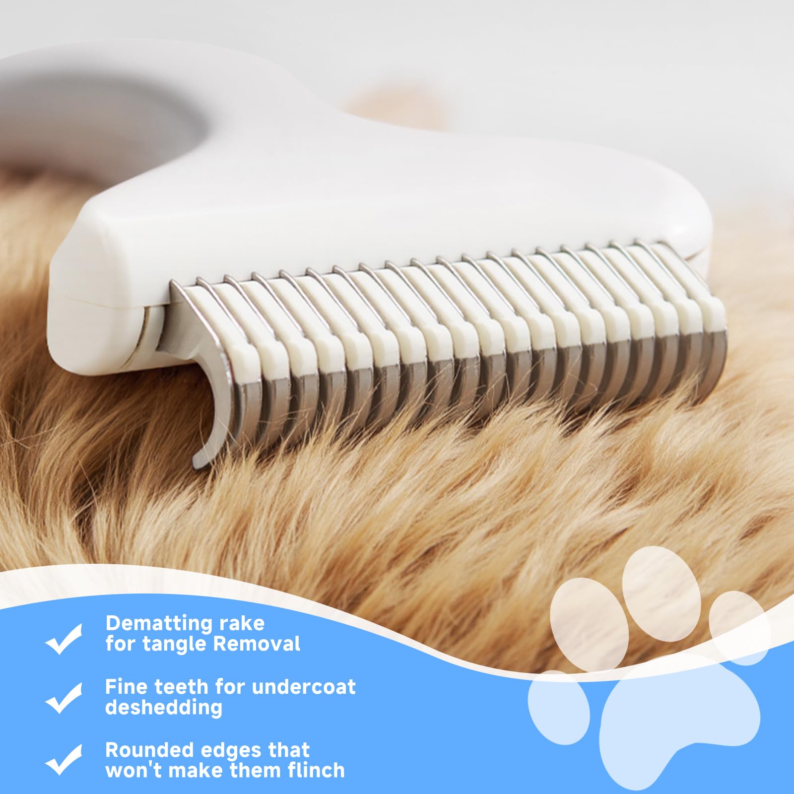 LetsFeed Pet Steam Brush for Dogs & Cats, 3-in-1 Shedding Grooming Tool