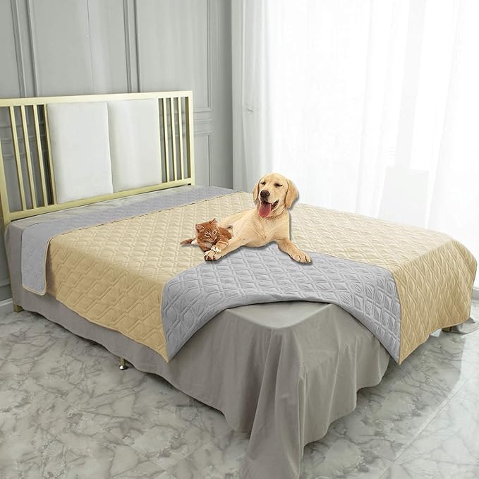 Ameritex Waterproof Dog Bed Cover Pet Blanket for Furniture Bed Couch Sofa Reversible — 82x120 Inch (Pack of 1)
