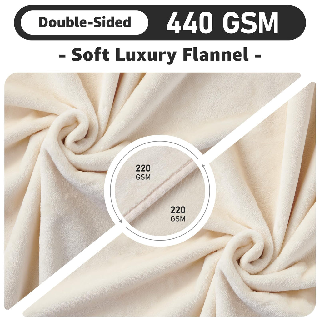 LOOBANI Waterproof Blanket for Bed, Soft Flannel Twin Bed Blanket 60" x 80"