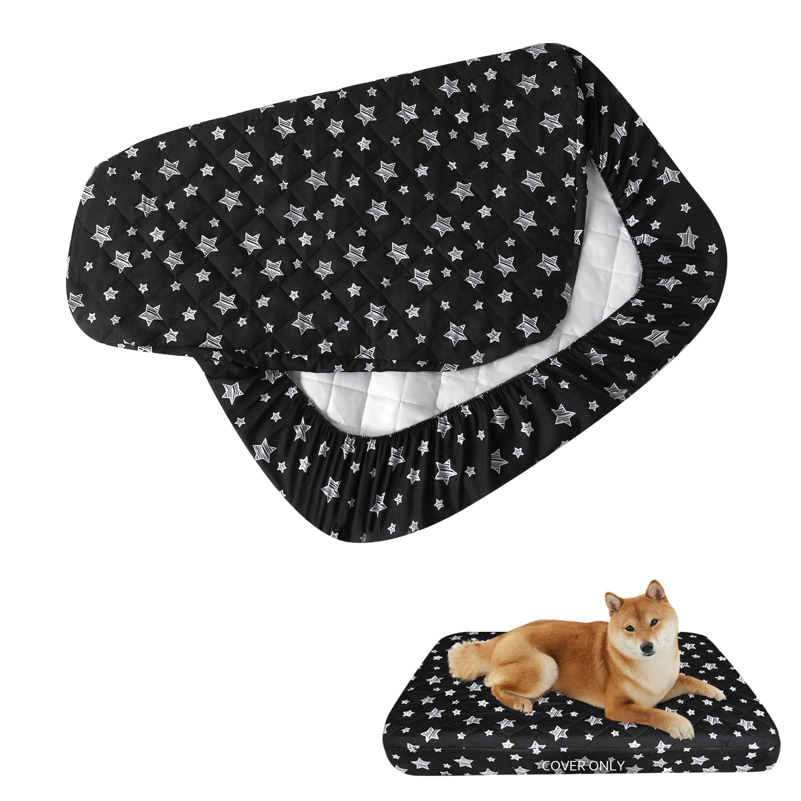 Waterproof Dog Bed Covers Replacement Lovely Black Star Print, 27x36 Inches