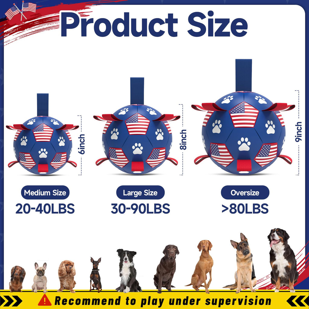 QDAN Dog Balls with Straps, Large Herding Balls for >90lbs Dogs, Soccer Toy