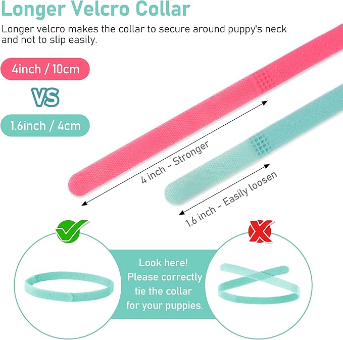 GAMUDA 15Pcs Newborn Puppy Collars, Super Soft Nylon Adjustable Whelping ID Bands, Assorted Colors Litter Identification Set (15Pcs)