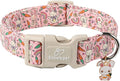 Easter Dog Collar for Large Dogs - Pink Girly Bunny Dog Collars, Cute Girl Dogs Easter Collar, Adjustable Female Spring Holiday Pet Collars with Quick Release Buckle XL