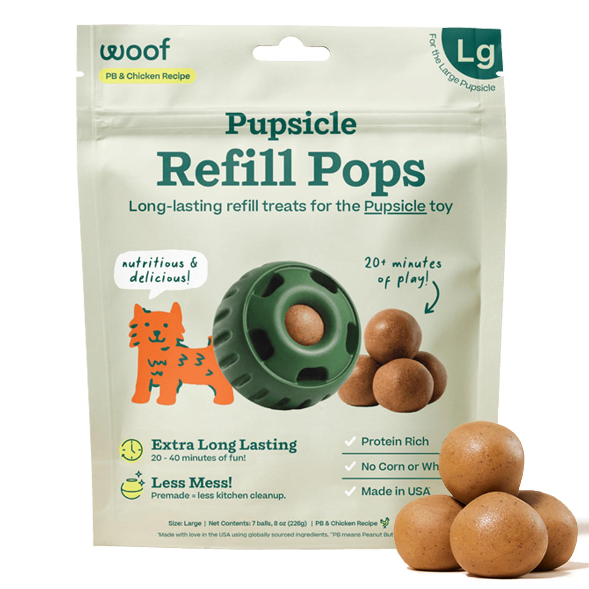 WOOF Pupsicle Birthday Refill Pops Dog Treats, XL