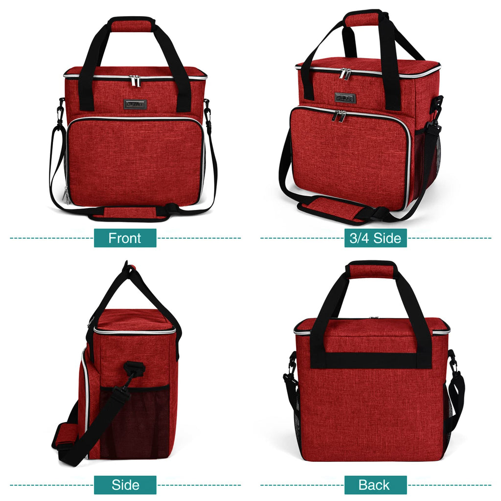 BAGLHER Dog Travel Bag, Pet Travel Bag (ALL Pet Travel Supplies), With 2 Pet Food Containers and 2 Collapsible Silicone Bowls; Essential Kits for Travel Red