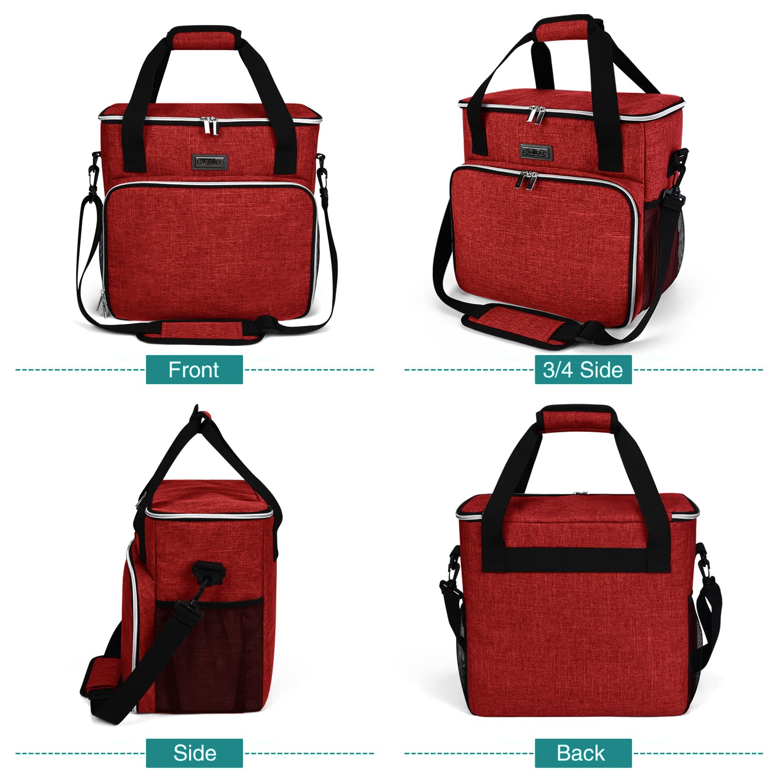 BAGLHER Dog Travel Bag, Pet Travel Bag (ALL Pet Travel Supplies), With 2 Pet Food Containers and 2 Collapsible Silicone Bowls; Essential Kits for Travel Red