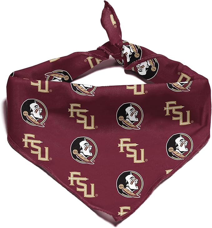 Florida State Seminoles Officially Licensed Bandana for Dogs and Cats | Fits Pets Great Gift Idea | Easy-to-Tie (Large, 28")