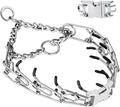 Prong Collar for Dogs, Dog Training Collar, Adjustable Size Dog Pinch No Pull Collar with Quick Release Buckle for Small Medium Large Dogs(Packed with Two Extra Links)