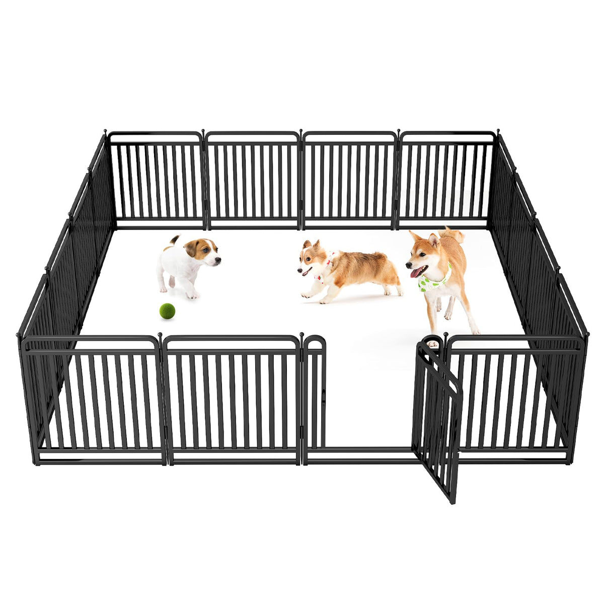 New Thickened Version Dog Playpen, 32 Inch Dog Fences for The Yard, Portable Outdoor Dog Playpen for Large/Medium/Small Dogs, Foldable Metal Dog playpen, with Doors (8 Panels, 32 Inch)