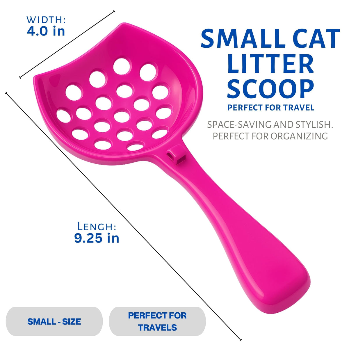 ARMATY Small cat Litter Scooper with Holder: Perfect for Small Spaces. cat Litter Scooper with Holder: Easy to Store Anywhere. cat Scooper for Litter Box - Pellet Litter Scoop (Hot Pink)
