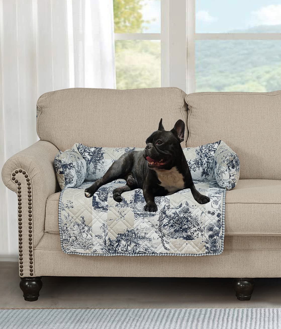 Brilliant Sunshine Grey Velvet Dog Sofa Slipcover, Extra Large