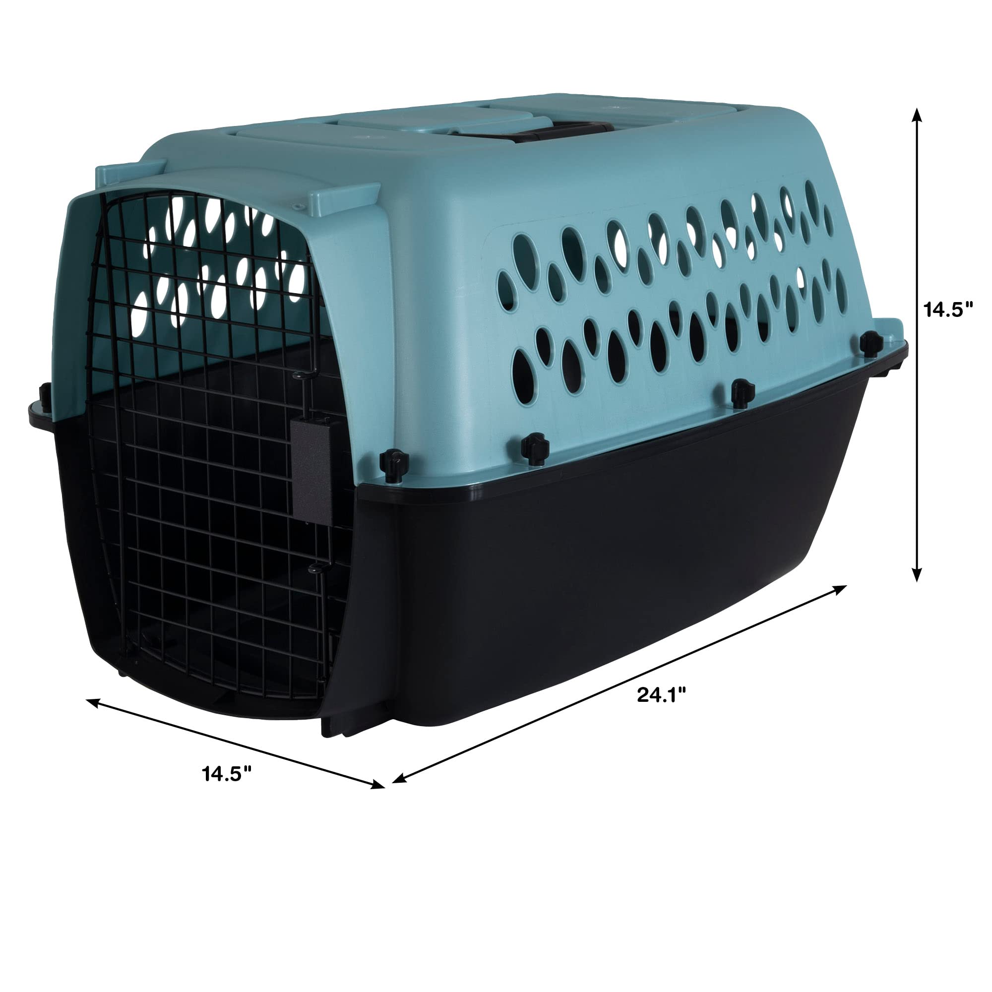 Petmate Fashion Vari Dog Kennel - Portable Crate for Pets 10-20 lbs - Airline-Friendly Pet Carrier - Durable Plastic Shell - For Home and Travel - Made in USA - 24 Inches - Light Blue