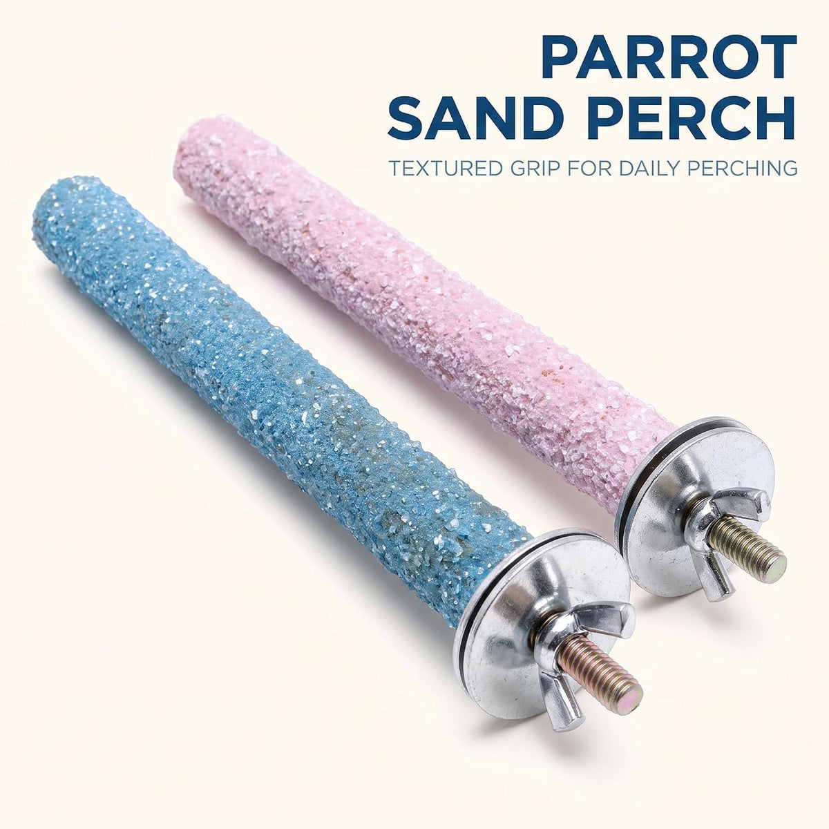 2 Pcs Bird Perch Stand Toy,Random Bird Perch Stand Toy Wood Parrot Grinding Claw Sticks Sanded Cage Toy for Parakeets Finches Parakeet Toys, Sanded Surface Cage Accessories for Parakeets Finches