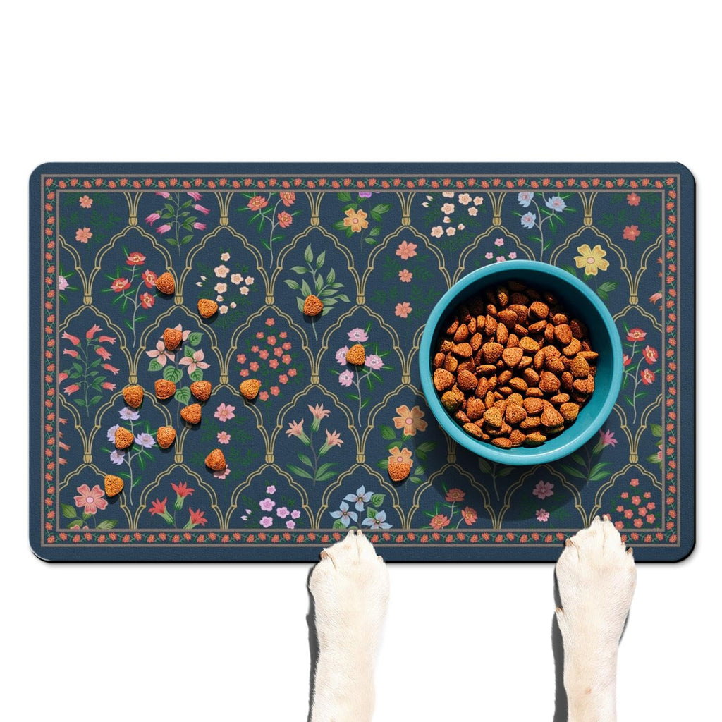 Absorbent Pet Dog Bowl Mat for Food and Water, Pet Cat Food Feeding Mat with Non Slip Rubber Backing, Dog Food Mats for Floors Waterproof, 12"x20"