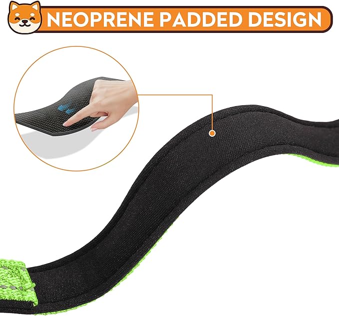 PWOD Reflective Dog Collar, Adjustable Soft Neoprene Padded Nylon Pet Collars with Buckle for Puppy and Small Dogs, Cats, Green,XS
