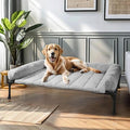 Veehoo Elevated Dog Beds Large Sized Dog with Fluffy Plush Bolster Cushion