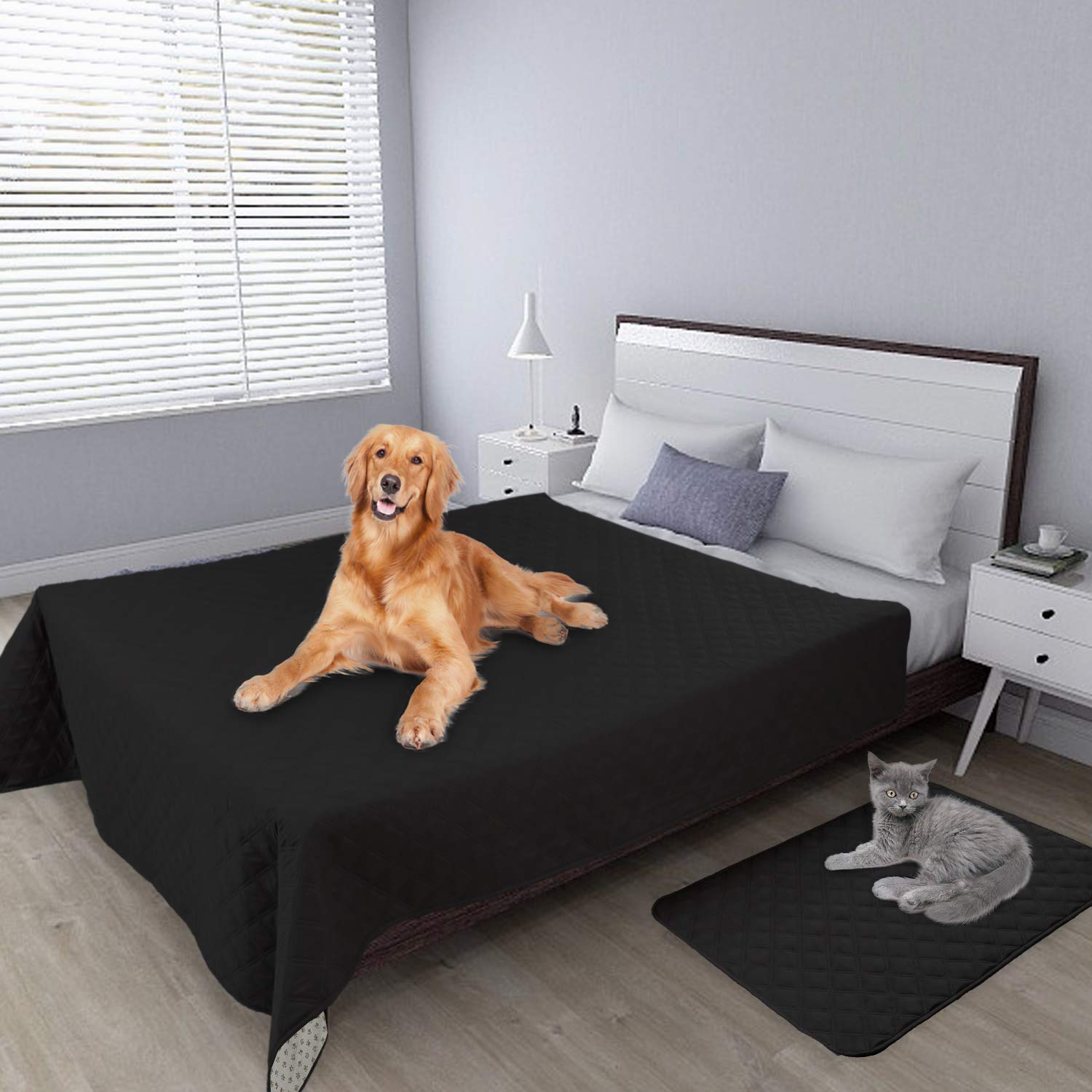 Easy-Going Waterproof Dog Bed Cover, Non-Slip Pet Blanket, 86x82in, Black