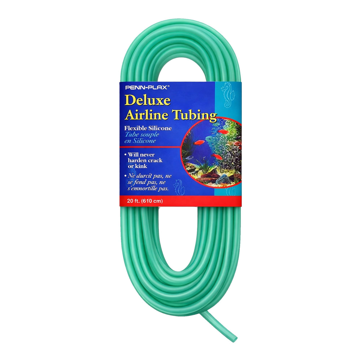 Penn-Plax Deluxe Airline Tubing for Aquariums – Made of Durable Silicone – Safe for Freshwater and Saltwater Fish Tanks – 8 Feet